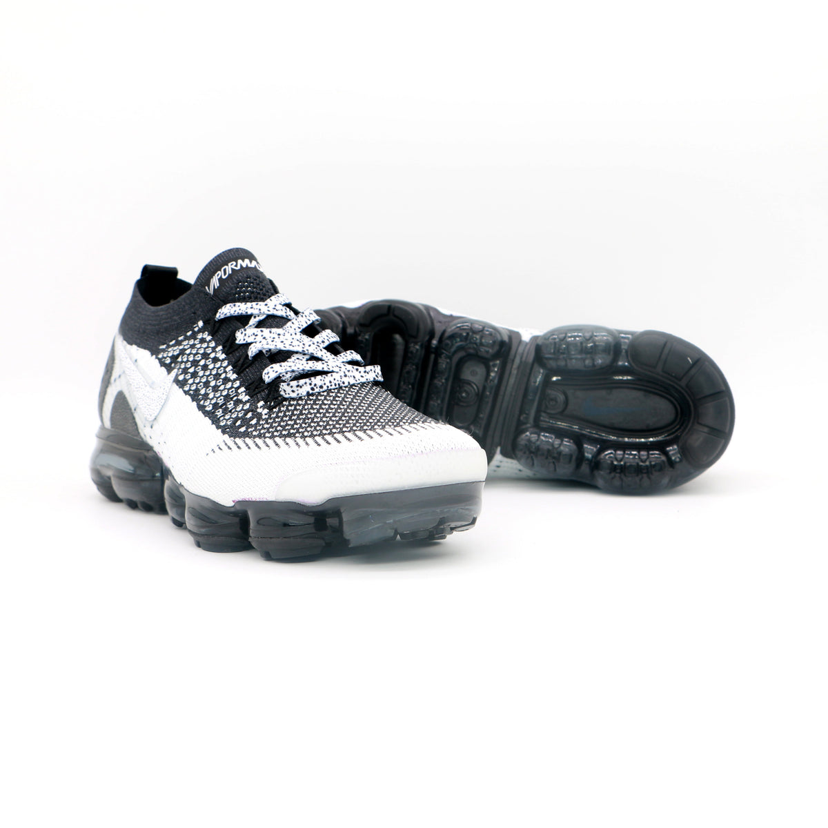 Nike Air VaporMax Flyknit Oreo Sneakers in Black White - product image from the listing.