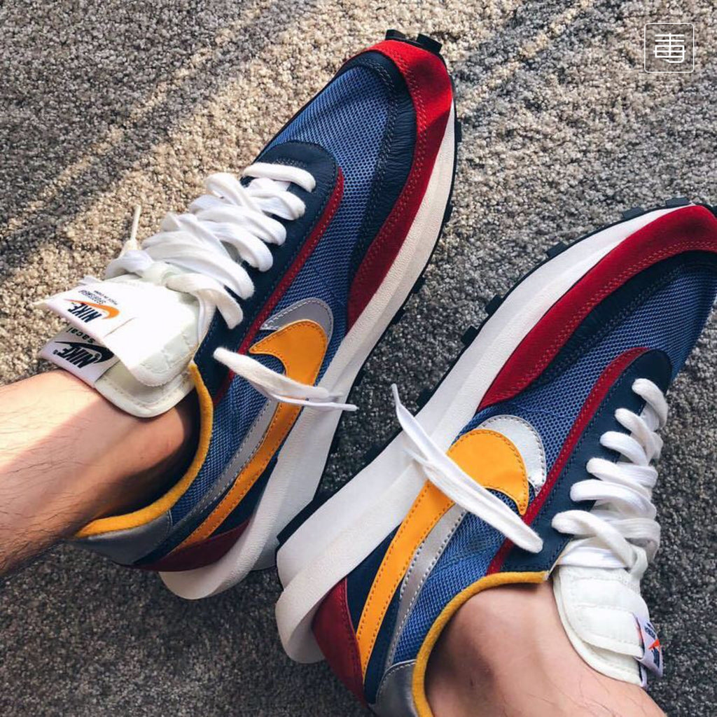 Nike x sacai LDV Waffle Sneakers in Blue Red BV0073-400 - product image from the listing.