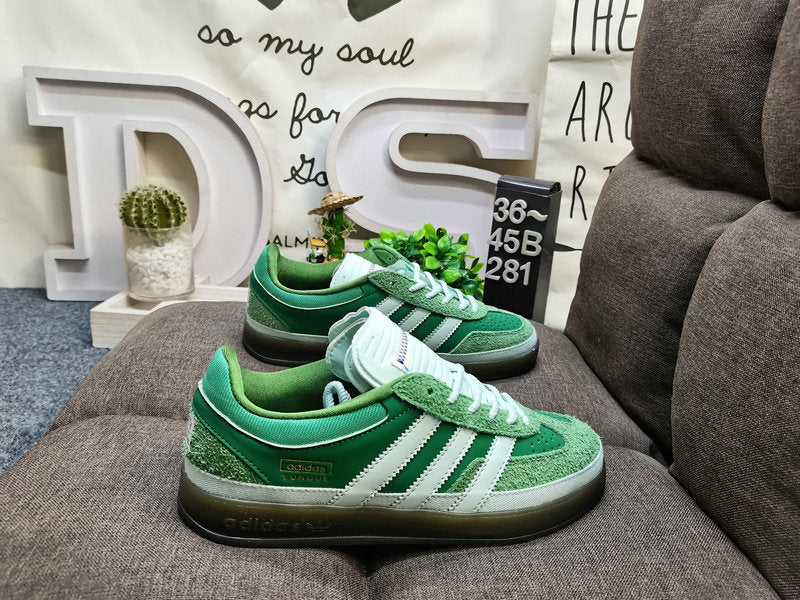 adidas Bad Bunny Gazelle Indoor Sneakers in Green JS5049 - product image from the listing.