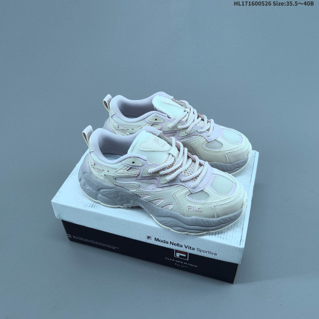 FILA FERN Low-Cut Sneakers in Ivory and Lavender - product image from the listing.