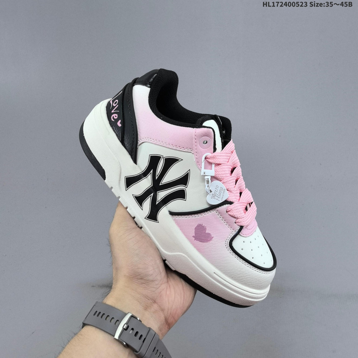 MLB Chunky Liner Low-Top Sneakers in Pink White Black - product image from the listing.