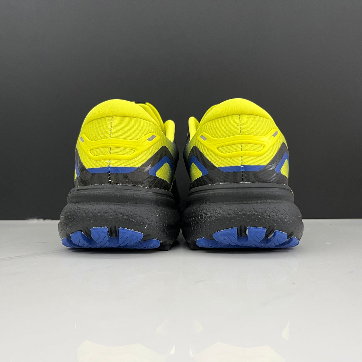 Brooks Ghost 15 Running Shoes, in Charcoal Yellow Blue - product image from the listing.