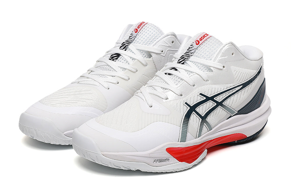 ASICS Sky Elite FF 3 Volleyball Shoes in White Navy Red - product image from the listing.