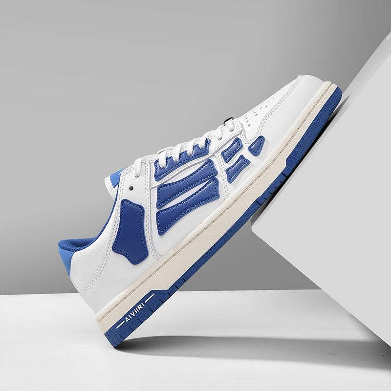 White Low-Top Sneakers in and Blue MFS003-123 - product image from the listing.