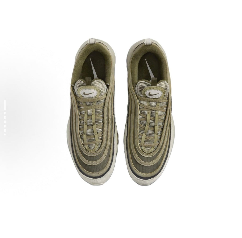 Sneakers, Olive Green and White, - Nike Air Max 97 FB9619-002 - product image from the listing.