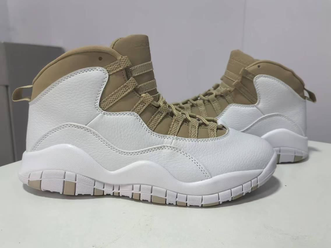 Air Jordan 10 Retro in White/Brown - product image from the listing.