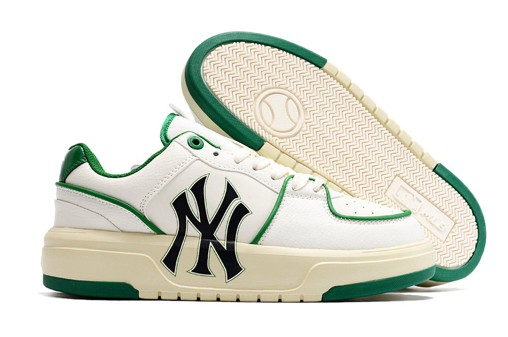 MLB New York Yankees Low-Top Sneakers, in White and Green - product image from the listing.