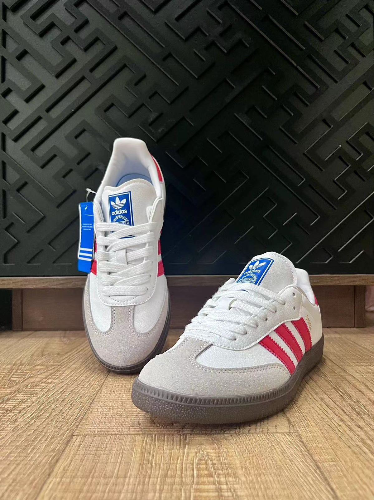 adidas Samba Trainers White Pink Gum Sole - product image from the listing.