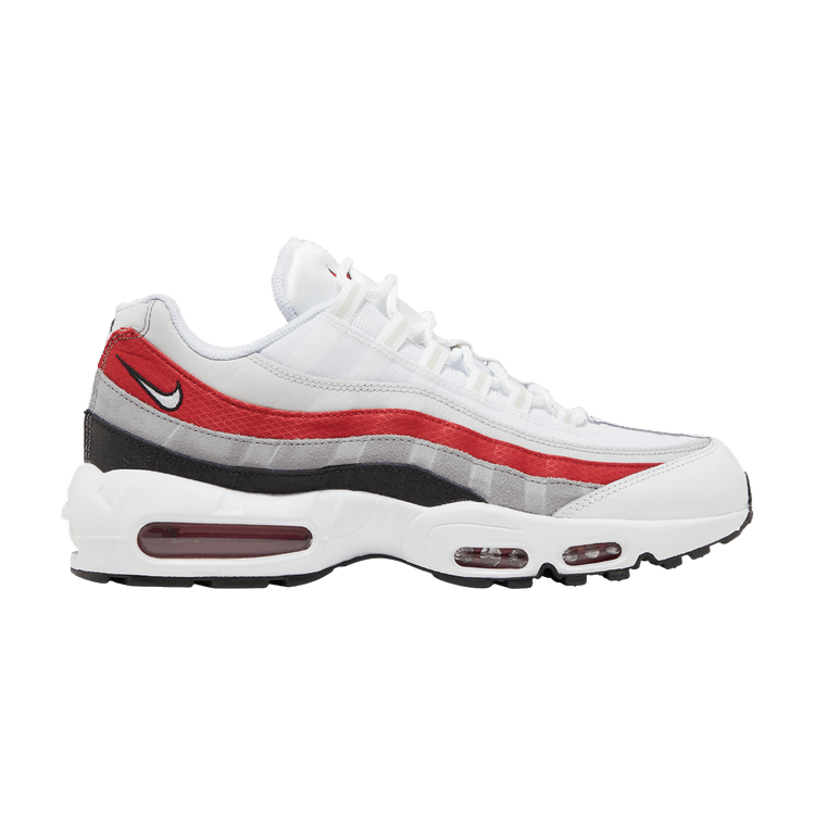 Nike Air Max 95 White Varsity Red Particle in Gray - product image from the listing.