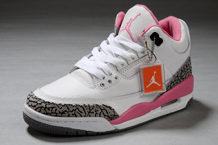 Air Jordan 3 High-Top Sneakers White Pink - product image from the listing.