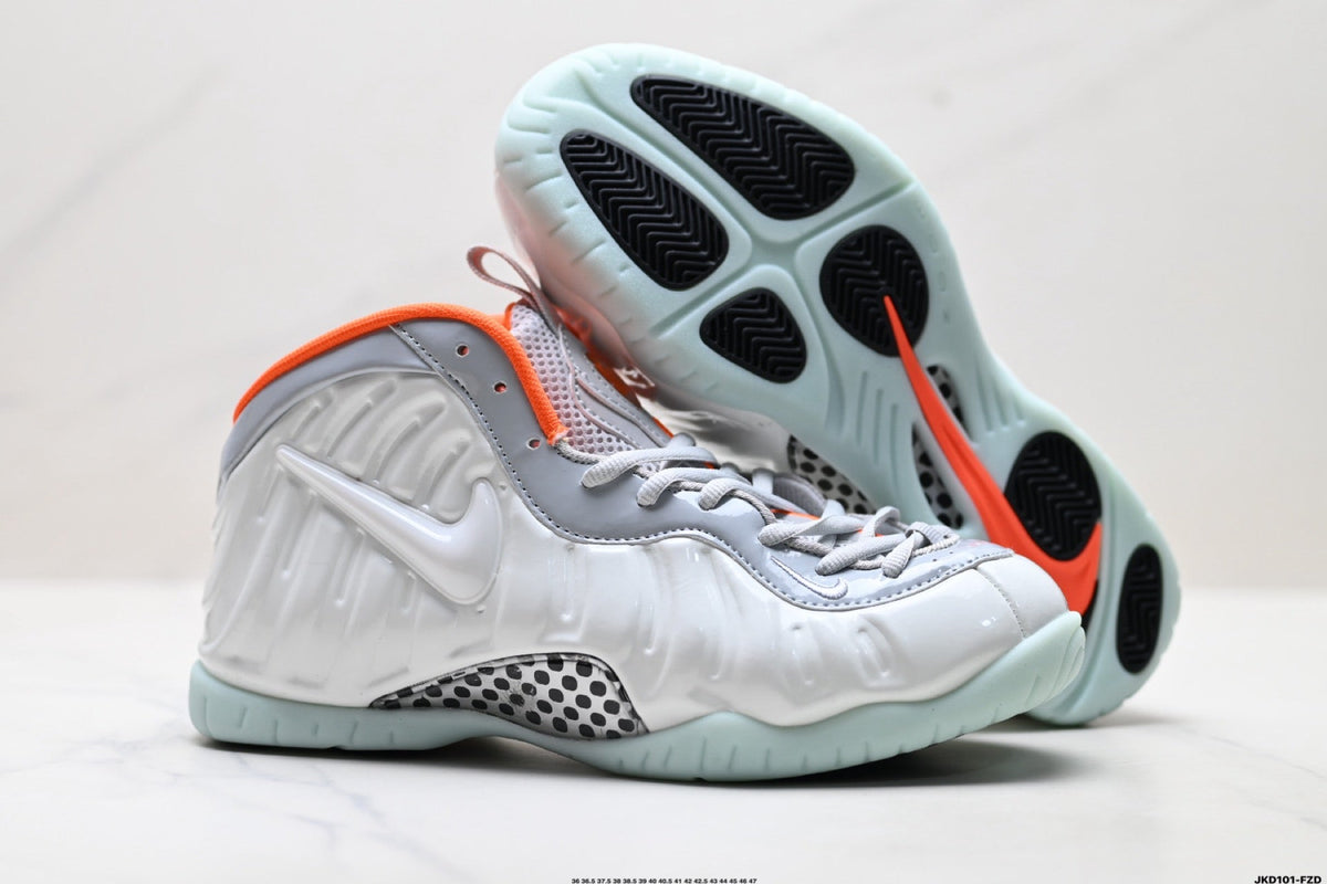 Nike Air Foamposite One Penny Hardaway Sneakers in Gray Orange - product image from the listing.