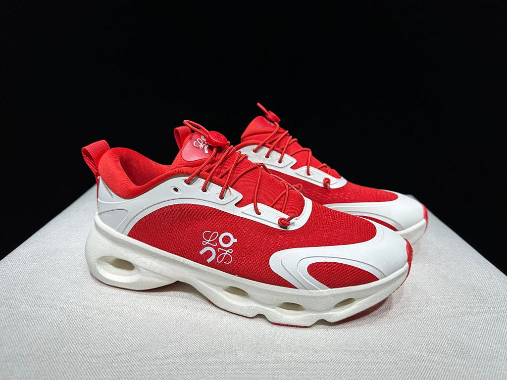 On x Loewe Cloudventure 3.0 Sneakers in Red and White - product image from the listing.