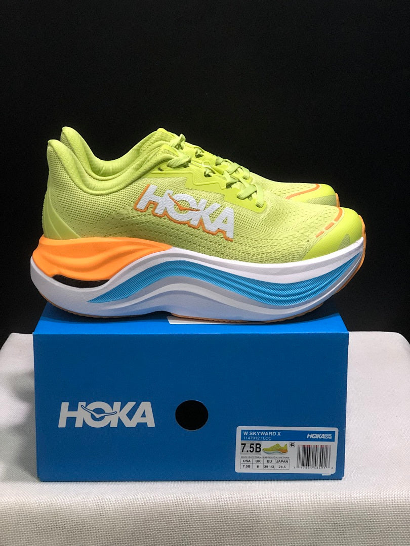 Lime Green HOKA Skyward X Running Shoes - product image from the listing.