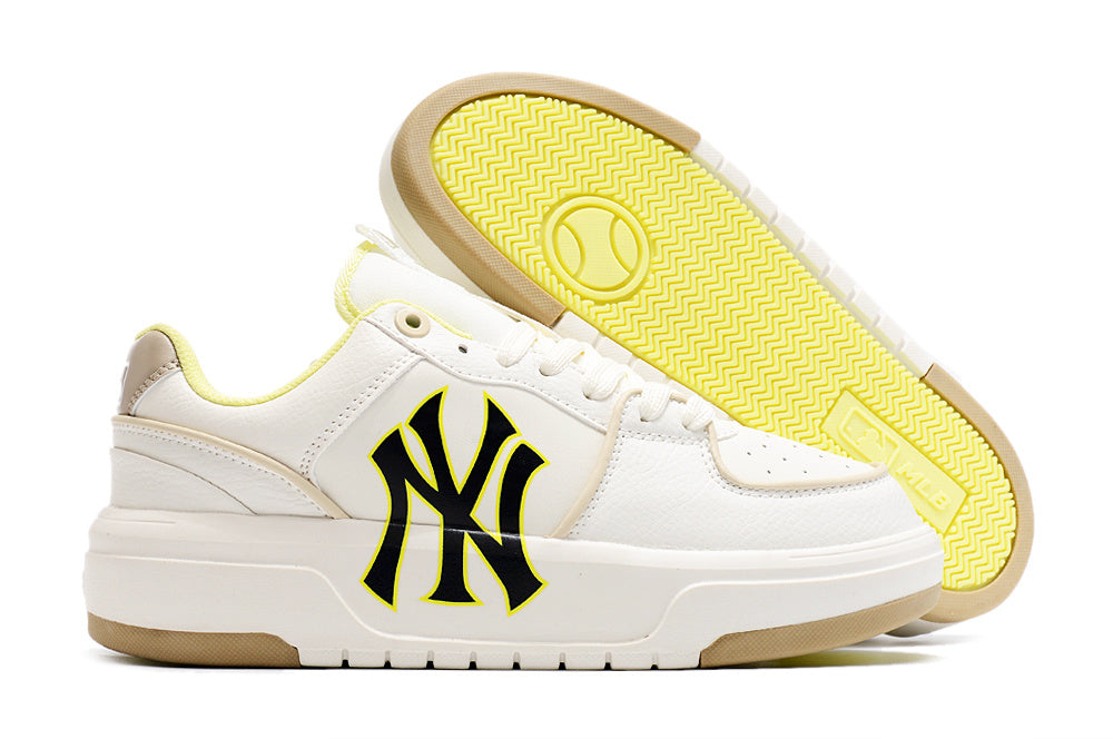 MLB New York Yankees White Platform Trainers - product image from the listing.