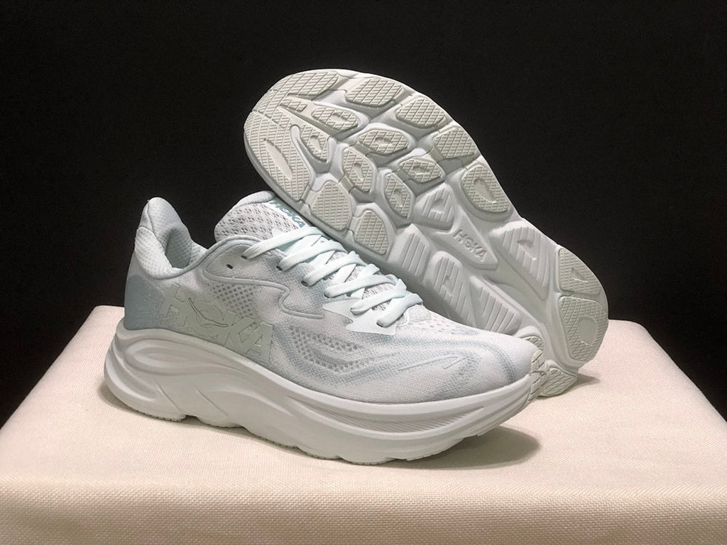 HOKA Clifton 10 Running Shoes in White - product image from the listing.