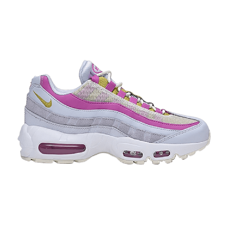 Women's Nike Air Max 95 Football Grey Saffron Quartz Fire Pink - product image from the listing.