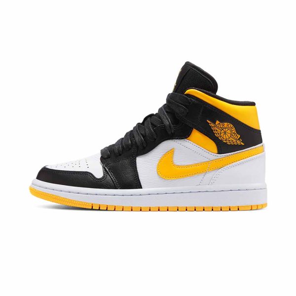 Women's Jordan Air Jordan 1 Mid SE "Orange Black" - product image from the listing.
