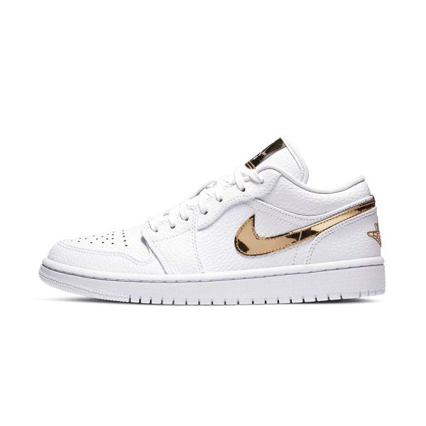Women's Air Jordan 1 Retro Low 'White Metallic Gold' - product image from the listing.