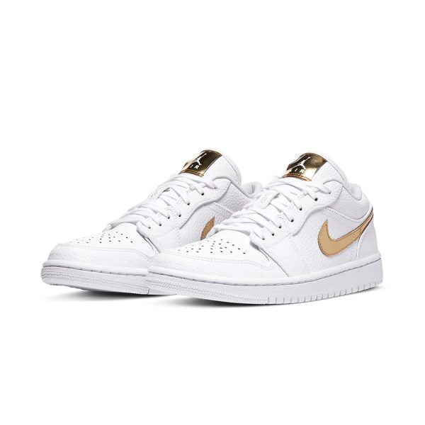 Women's Air Jordan 1 Retro Low 'White Metallic Gold' - product image from the listing.