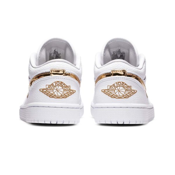 Women's Air Jordan 1 Retro Low 'White Metallic Gold' - product image from the listing.