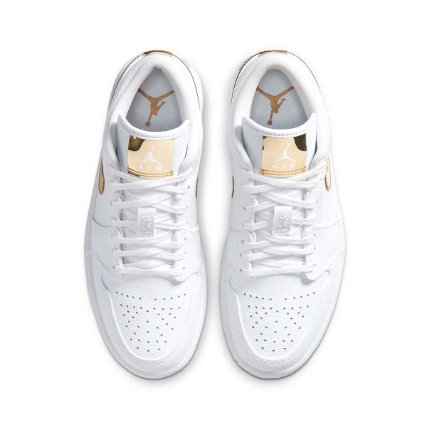 Women's Air Jordan 1 Retro Low 'White Metallic Gold' - product image from the listing.