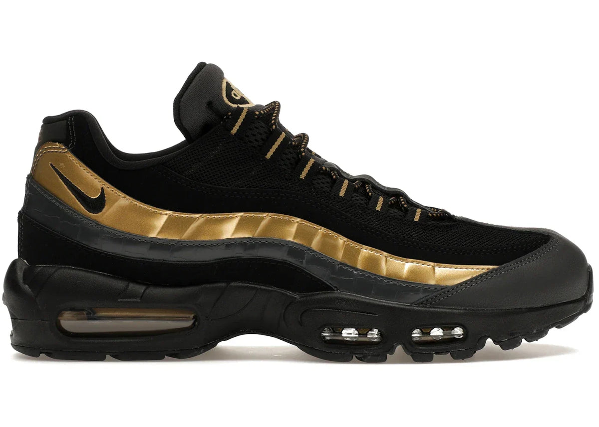 Nike Air Max 95 in Black Metallic Gold - product image from the listing.