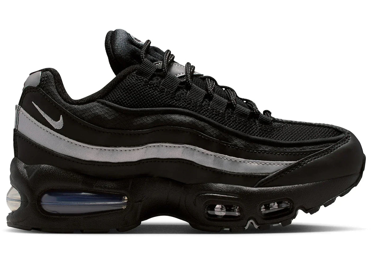 Black White Metallic Silver (GS) - Nike Air Max 95 - product image from the listing.