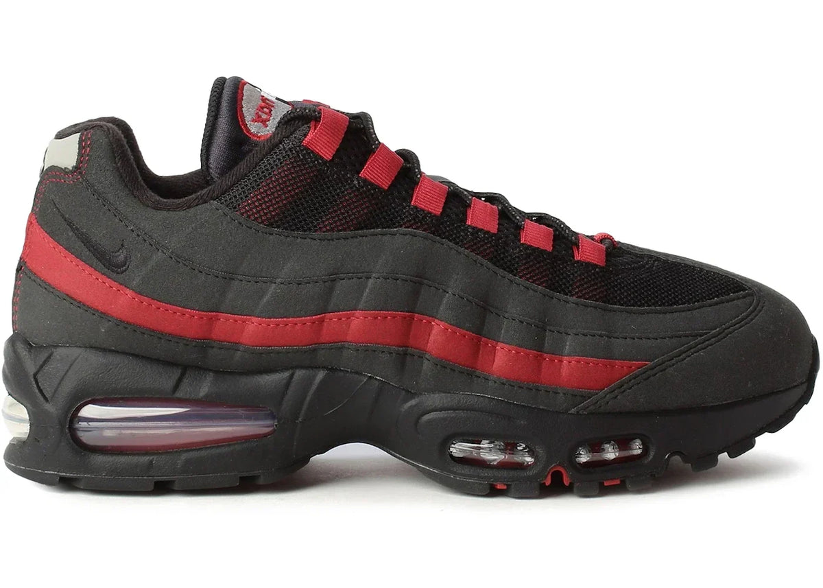 Nike Air Max 95 OG Big Bubble Black Crimson in Grey - product image from the listing.