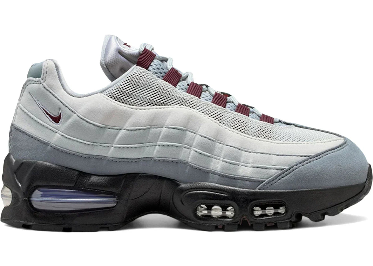 Women's Nike Air Max 95 OG Big Bubble Smoke Grey Burgundy Crush - product image from the listing.