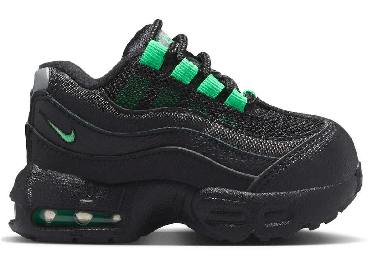 Recraft Black Pearl Grey Green Shock (TD) - Nike Air Max 95 - product image from the listing.