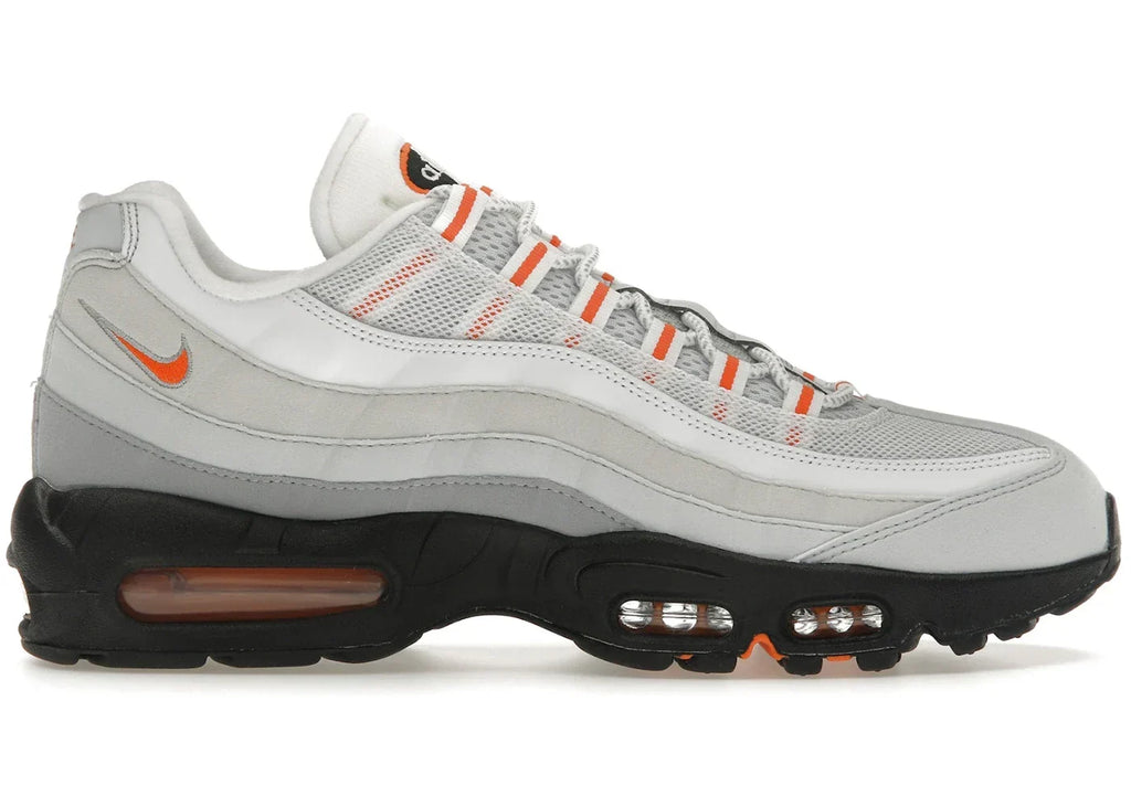 Nike Air Max 95 Wolf Grey Safety in Orange Pure Platinum - product image from the listing.