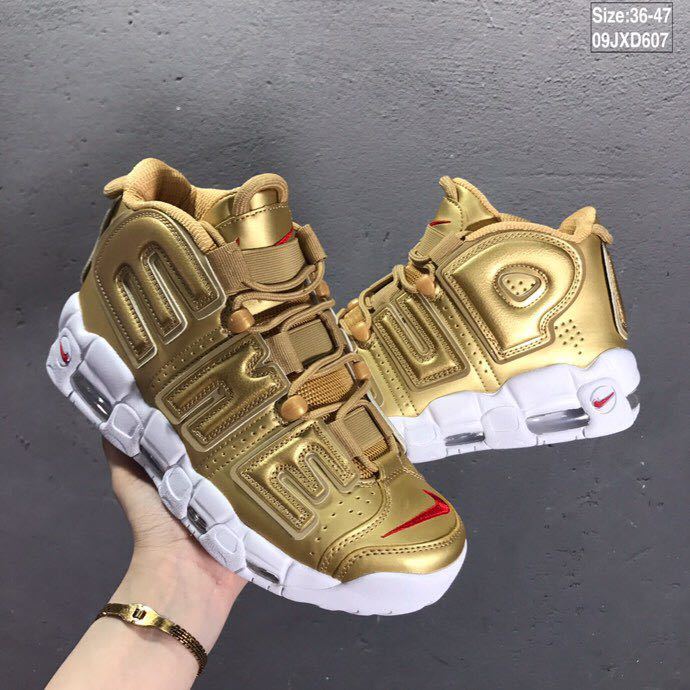 Nike Air More Uptempo Sneakers in Gold 09JXD607 - product image from the listing.