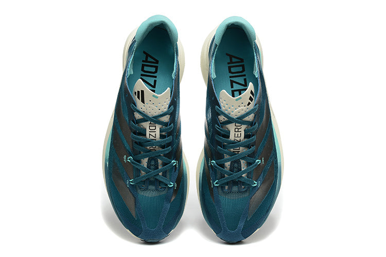 Adidas Adizero Adios Pro 3 Running Shoes in Blue Green - product image from the listing.