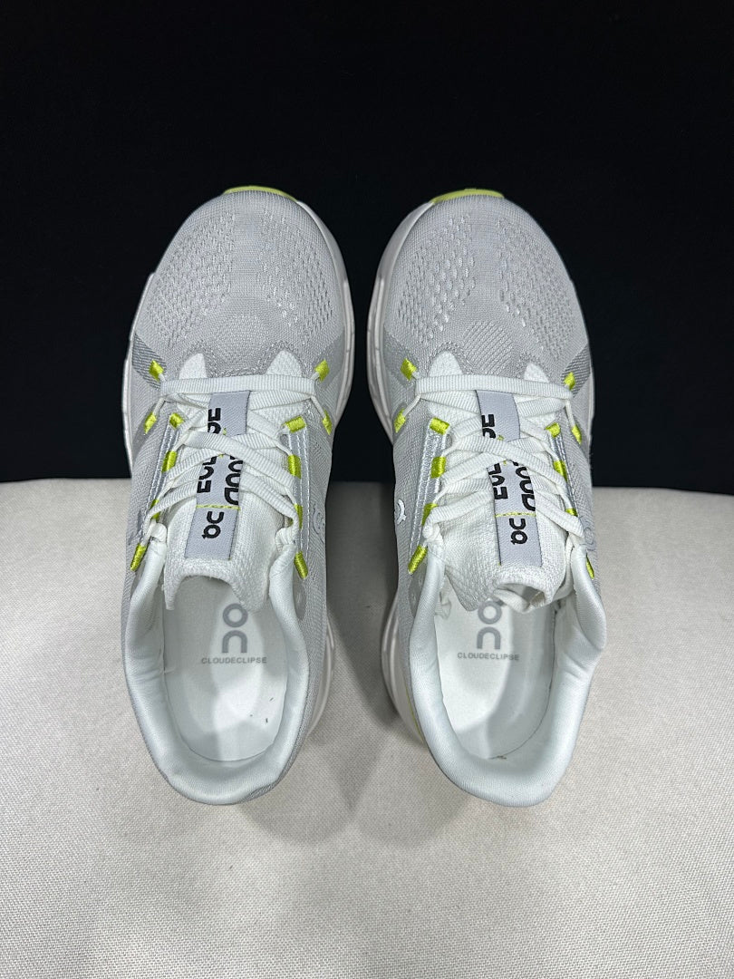 On Cloudeclipse Running Sneakers in White Green - product image from the listing.