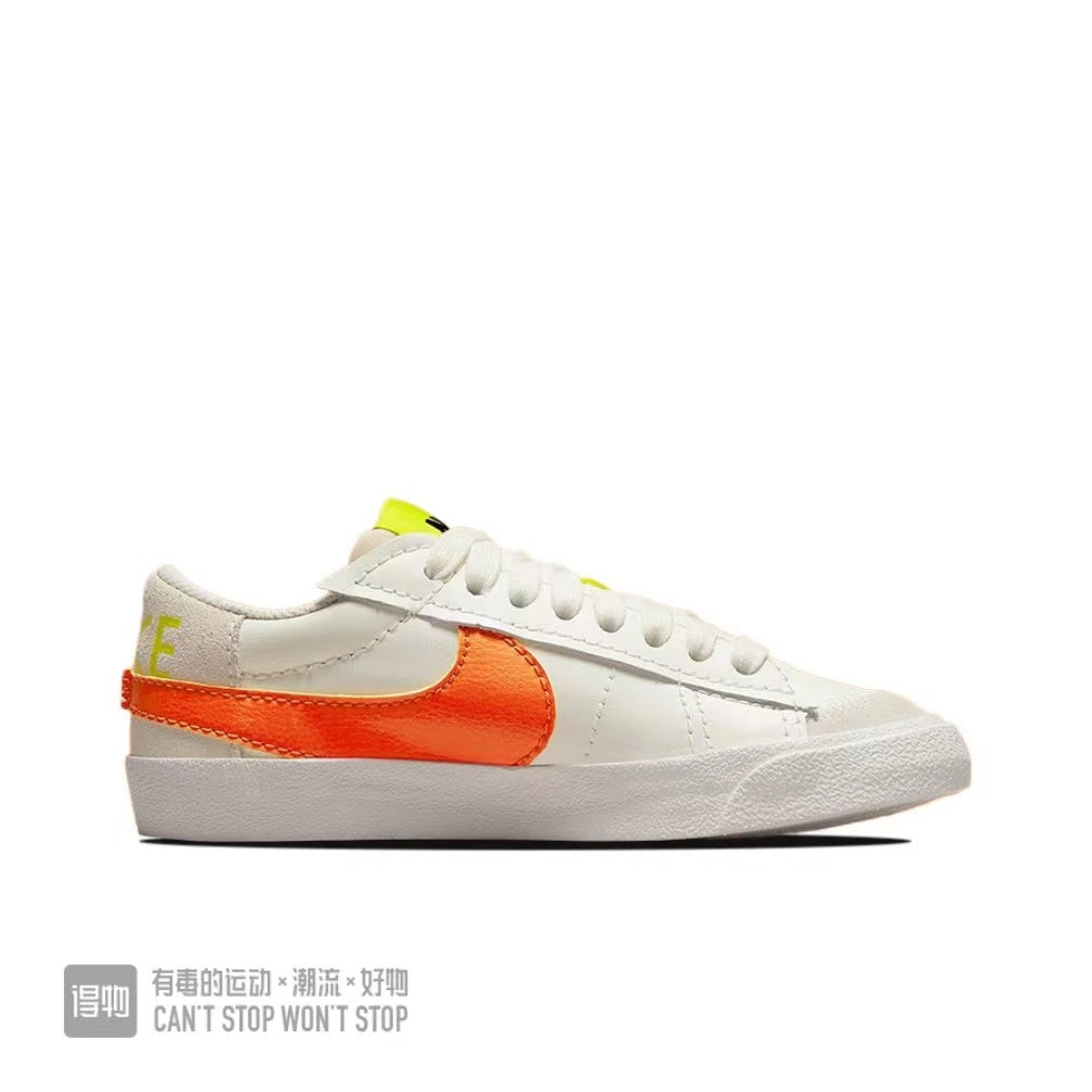 Nike Blazer Low 77 Sneakers in White Orange Volt - product image from the listing.