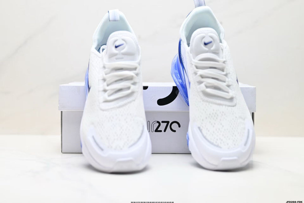 Nike Air Max 270 React Sneakers in White and Blue JFD268-FDK - product image from the listing.