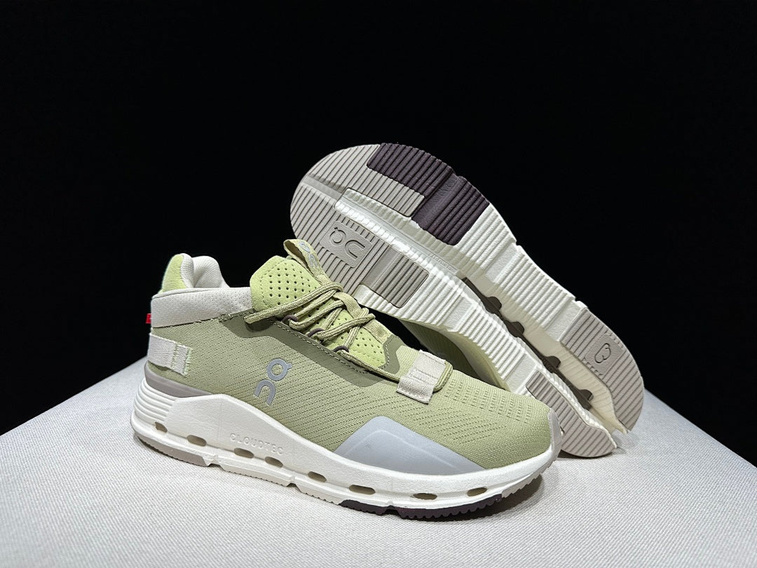 Green and White On Cloudnova 2 Sneakers - product image from the listing.