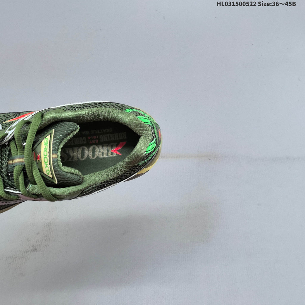 Brooks Adrenaline GTS 10 Running Shoes, in Olive Green - product image from the listing.