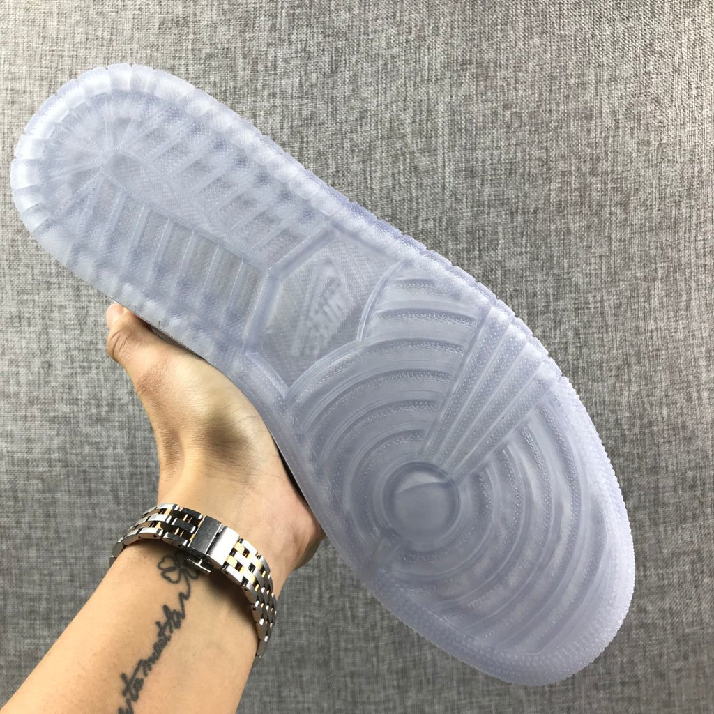 White Sneakers with Translucent Outsole - Air Jordan 1 Mid - product image from the listing.