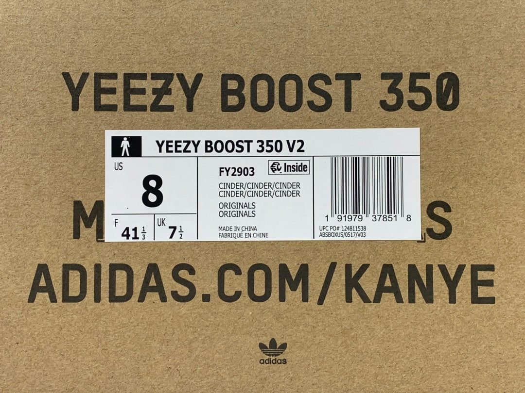 adidas Yeezy Boost 350 V2 Cinder Trainers FY2903 - product image from the listing.