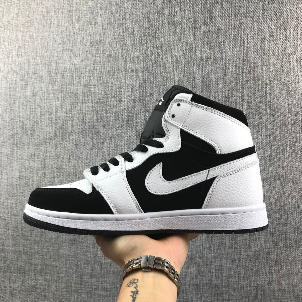 Air Jordan 1 High Sneakers in Black and White 554724-113 - product image from the listing.