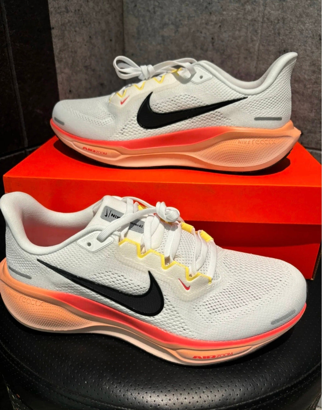 Nike Pegasus 41 Running Shoes in White Coral IB6656-108 - product image from the listing.