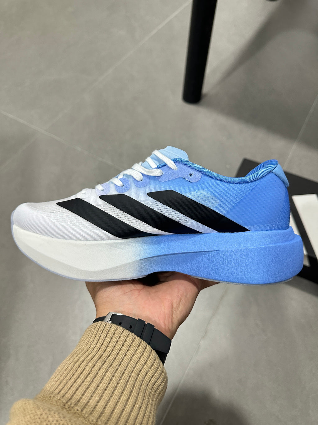 adidas Adizero JH6205 Running Shoes in White Blue - product image from the listing.