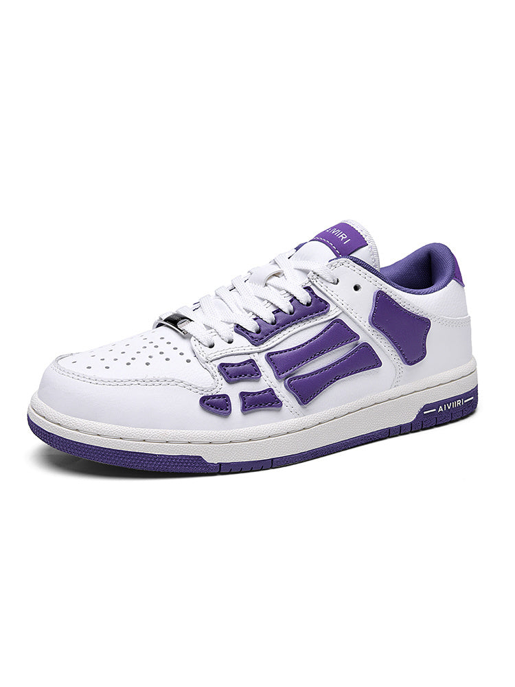 White and Purple AIMIRI Low-Top Sneakers - product image from the listing.