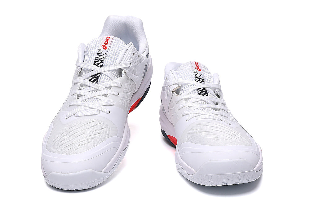 ASICS White, Navy and Red Court Trainers - product image from the listing.