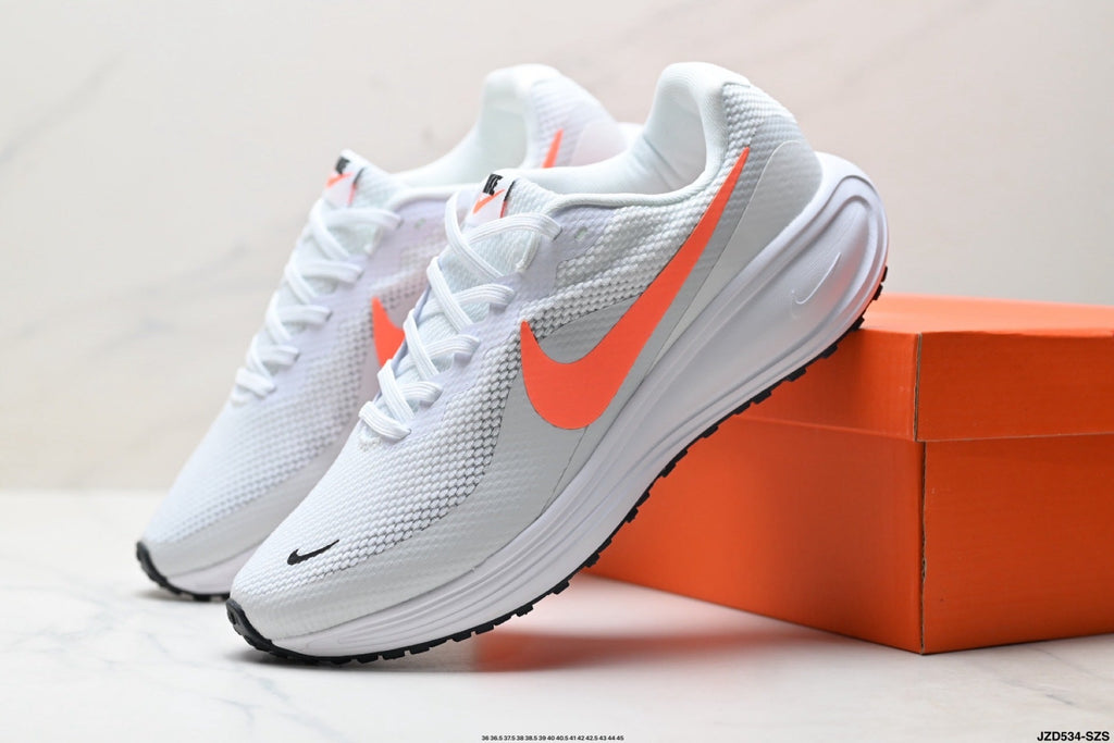 Nike Revolution 8 Running Shoes in White and Orange - product image from the listing.
