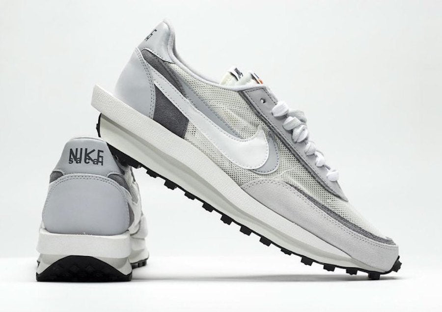 White and Grey Nike x sacai LDWaffle Sneakers BV0073-100 - product image from the listing.