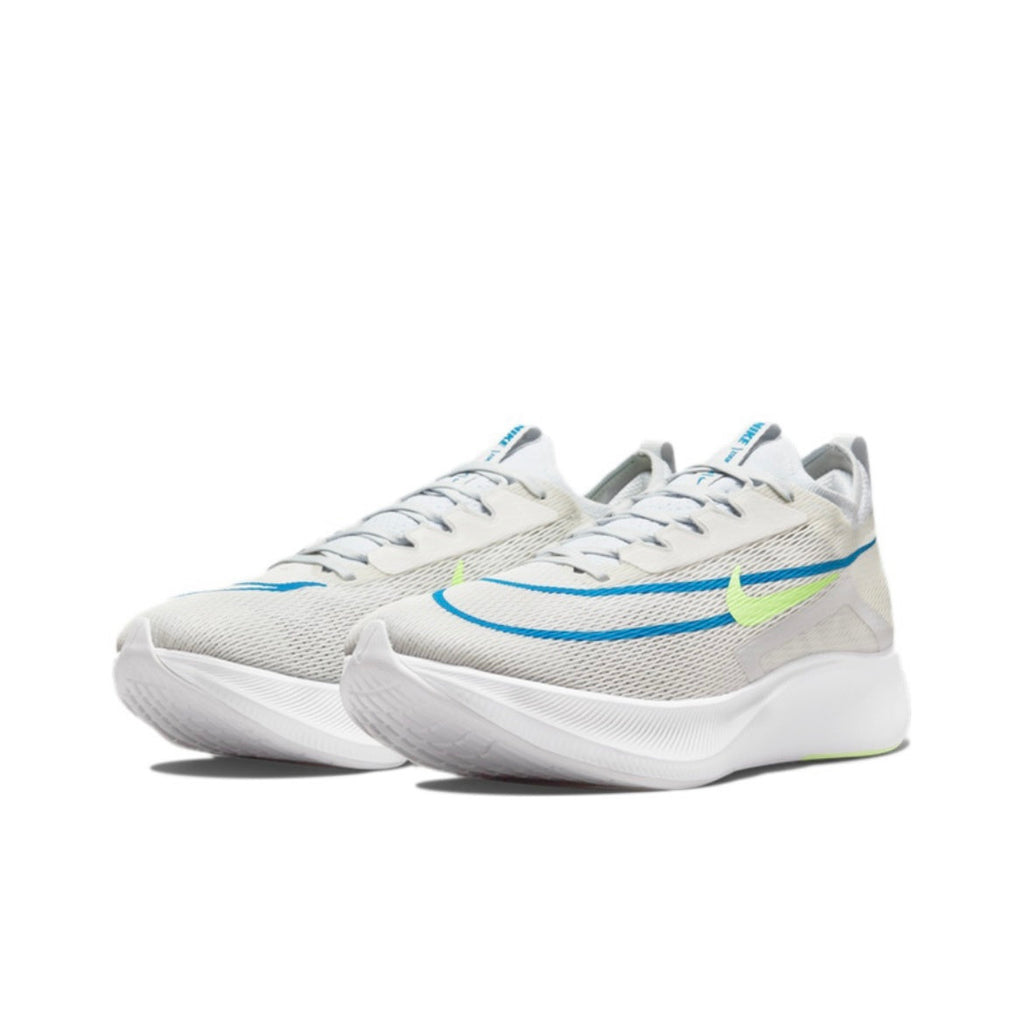 Nike Zoom Fly 4 Running Shoes in White Yellow CT2392-100 - product image from the listing.