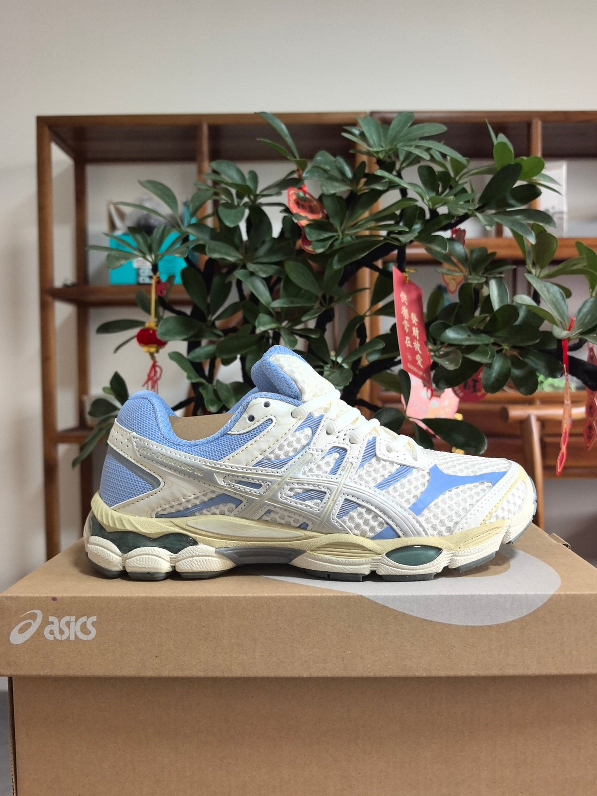 White and Blue ASICS Gel-NYC Sneakers - product image from the listing.
