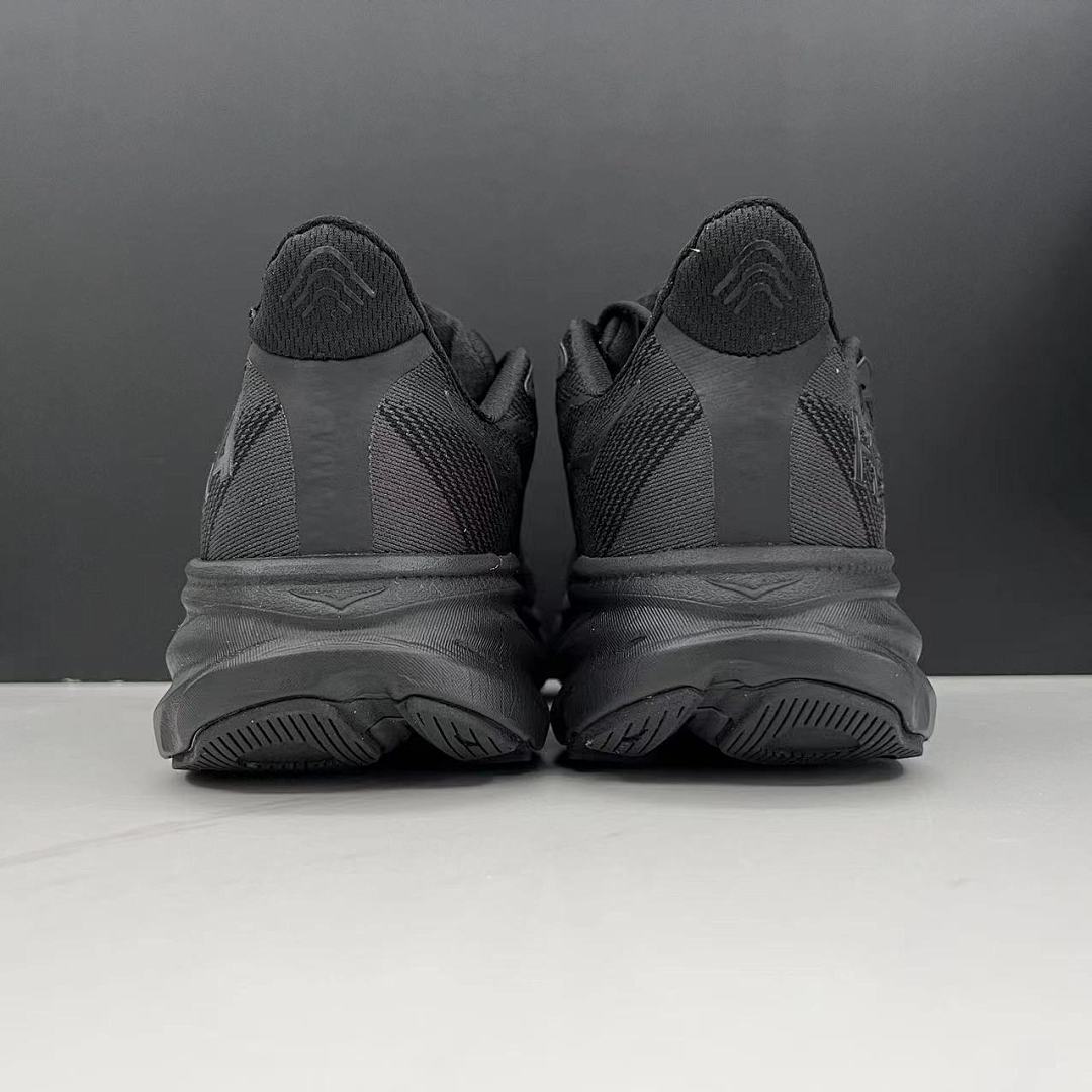 HOKA Clifton 9 Running Shoes in Black - product image from the listing.
